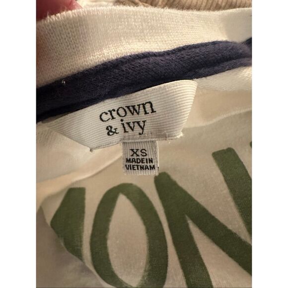 Crown & Ivy Women's White "MONDAY SHOULD BE optional" Graphic T-Shirt Size XS - Picture 3 of 3